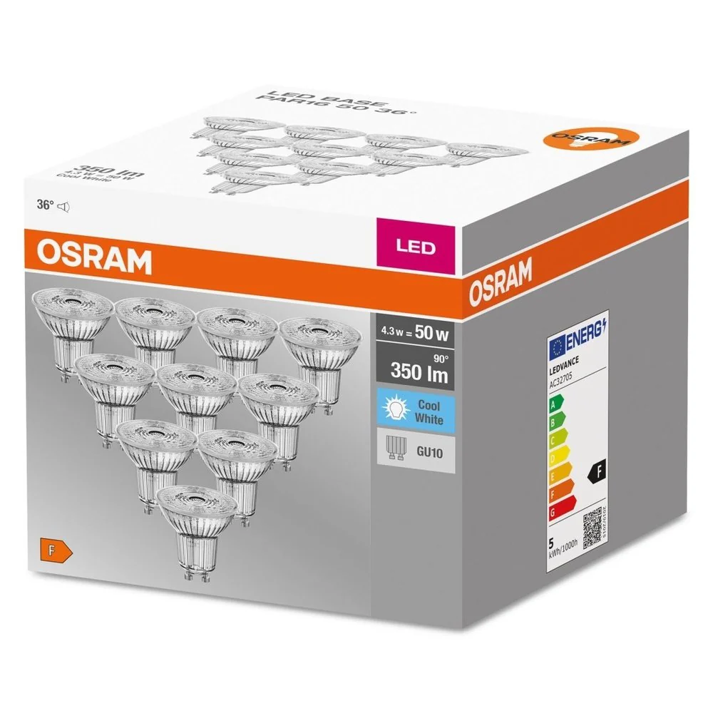 Żarówka LED GU10 4,3W BASE 10 szt., barwa zimna - Image 3