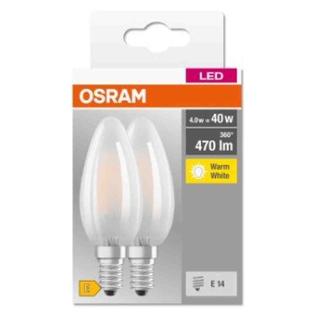 Żarówka LED E14 4W BASE 2 szt. świeczka, retrofit, barwa ciepła - Image 3