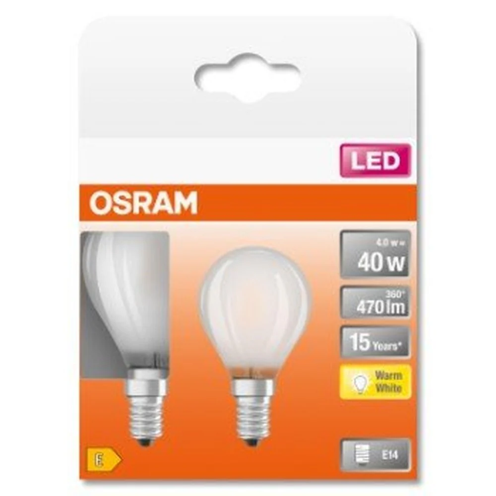 Żarówka LED E14 4W STAR CLASSIC 2 szt. kulka, matowa, barwa ciepła - Image 3