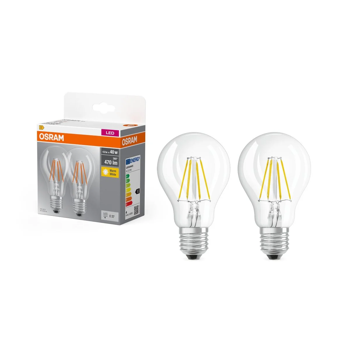 Żarówka LED E27 4W CLASSIC 2 szt. filament, barwa ciepła - Image 4