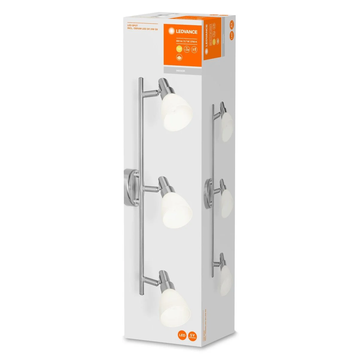 Lampa sufitowa LED SPOT G9 3x1.9W, punktowa, barwa ciepła - Image 3