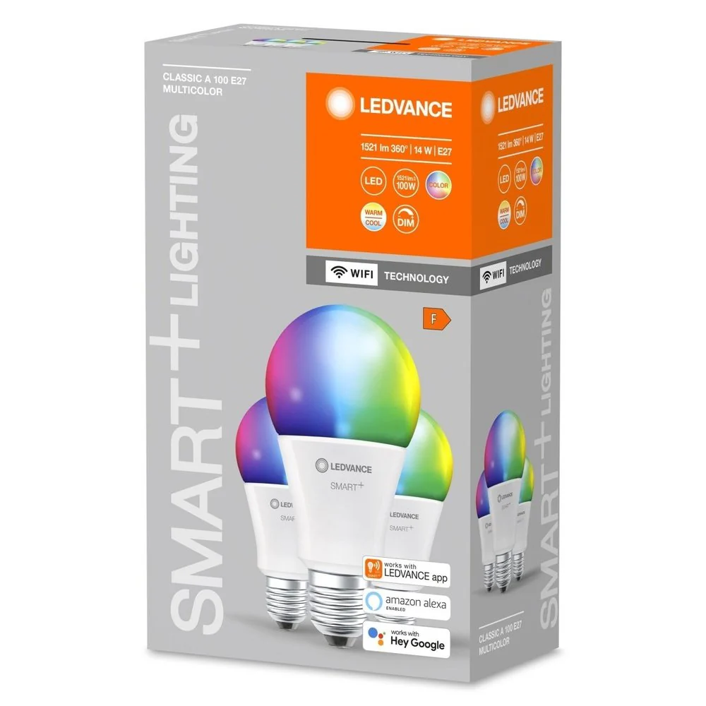 Inteligentna żarówka LED SMART+ WiFi E27, ściemnialna, RGBW, kształt klasyczny, odpowiednik 100W, 14W, barwa: 2700K-6500K, zestaw 3 szt. - Image 3