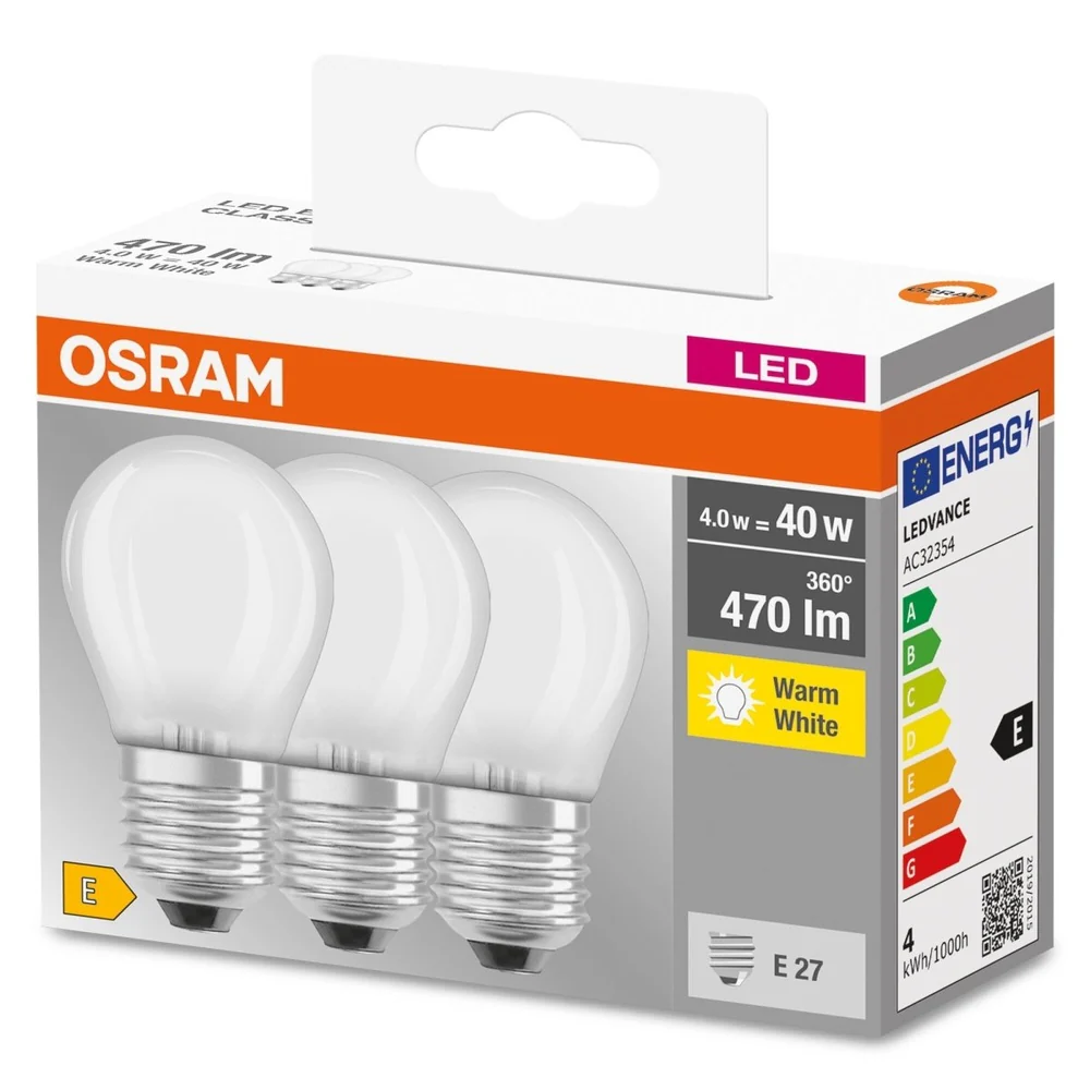 Żarówka LED E27 4W BASE CLASSIC 3 szt., matowa, barwa ciepła - Image 3