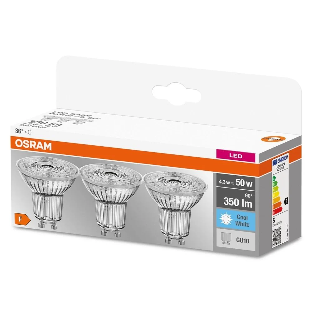 Żarówka LED GU10 4,3W BASE 3 szt., barwa zimna - Image 3