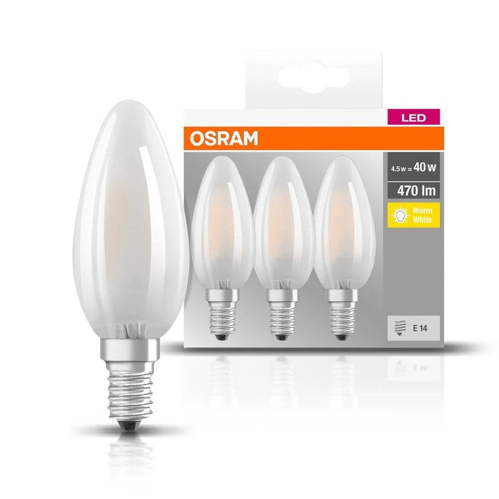 Żarówka LED E14 4W BASE 3 szt., świeczka, retrofit, barwa ciepła - Image 4