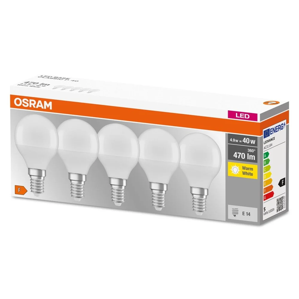 Żarówka LED E14 4,9W BASE CLASSIC 5 szt., matowa, barwa ciepła - Image 3