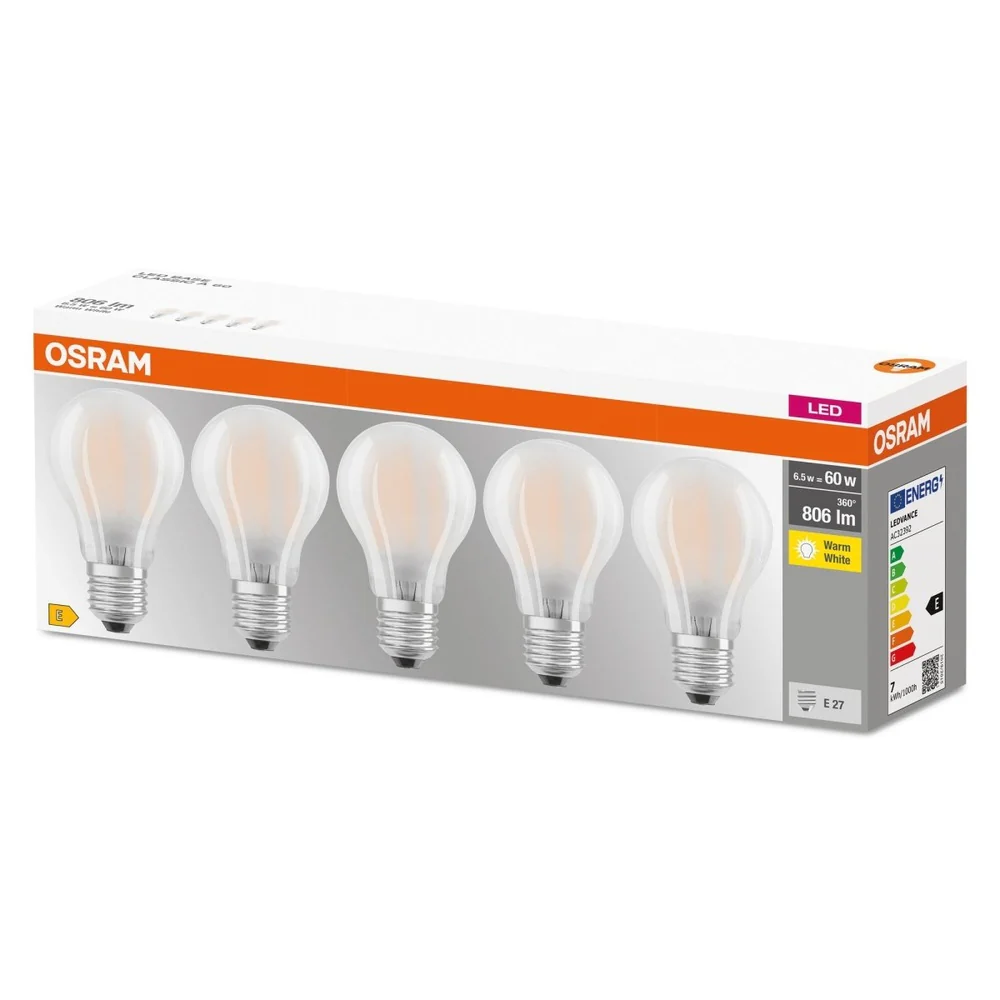 Żarówka LED E27 6,5W CLASSIC 5 szt. matowa, barwa ciepła - Image 3