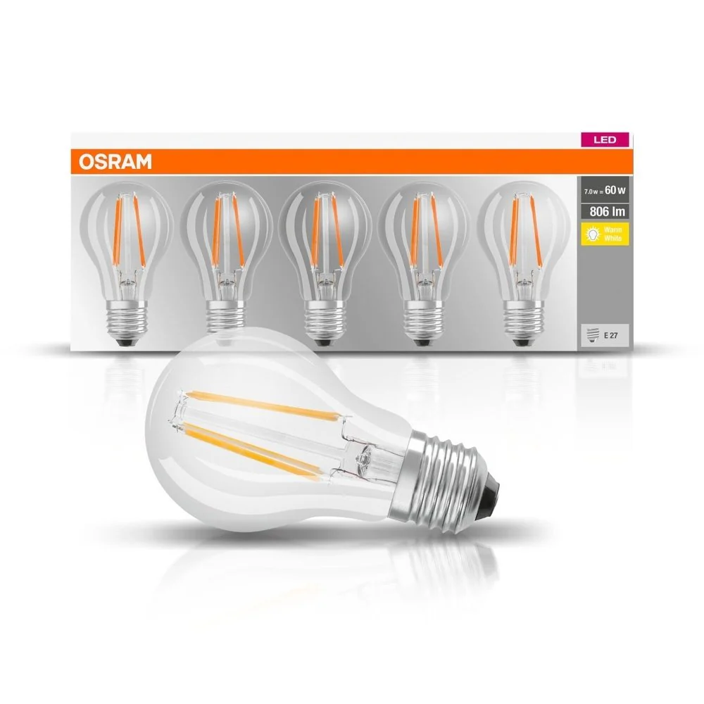 Żarówka LED E27 6,5W CLASSIC 5 szt. filament, barwa ciepła - Image 4