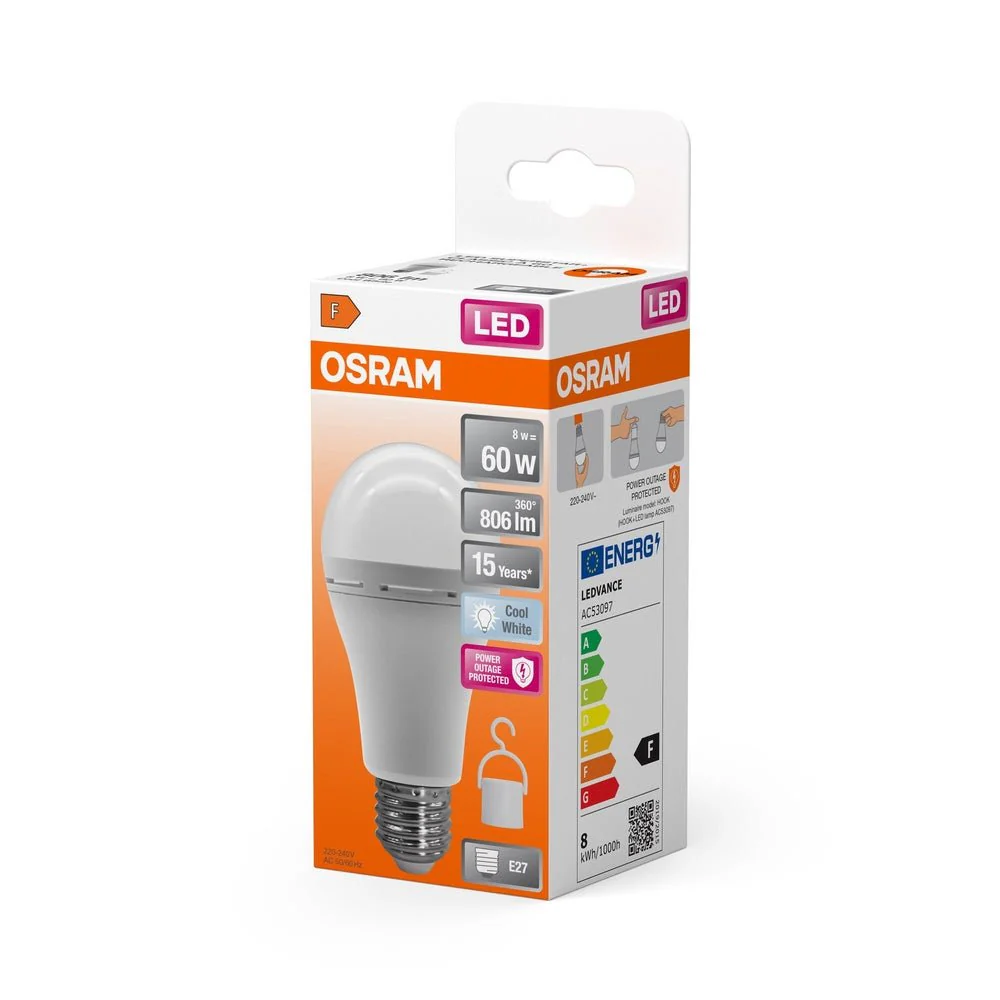 Akumulatorowa lampa LEDKlasyczne żarówki E27 8W 4000K 806lm - Image 3
