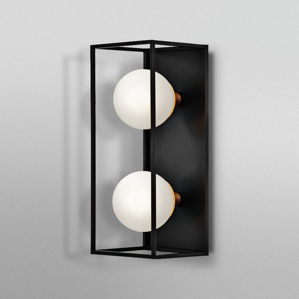 Lampa łazienkowa G9 Decor Square 350x150mm, IP44, czarna. - Image 3