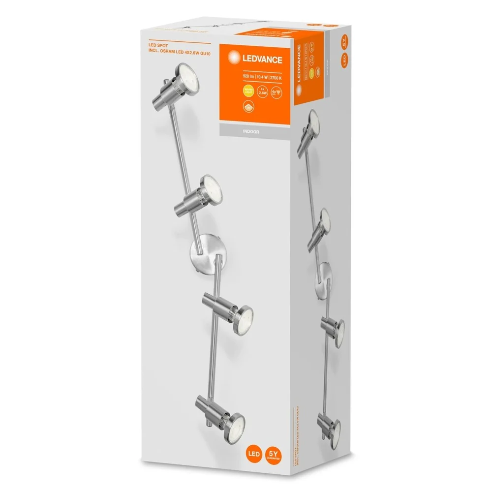 Lampa sufitowa LED SPOT GU10 6x2,6W, punktowa, srebrna, barwa ciepła - Image 3