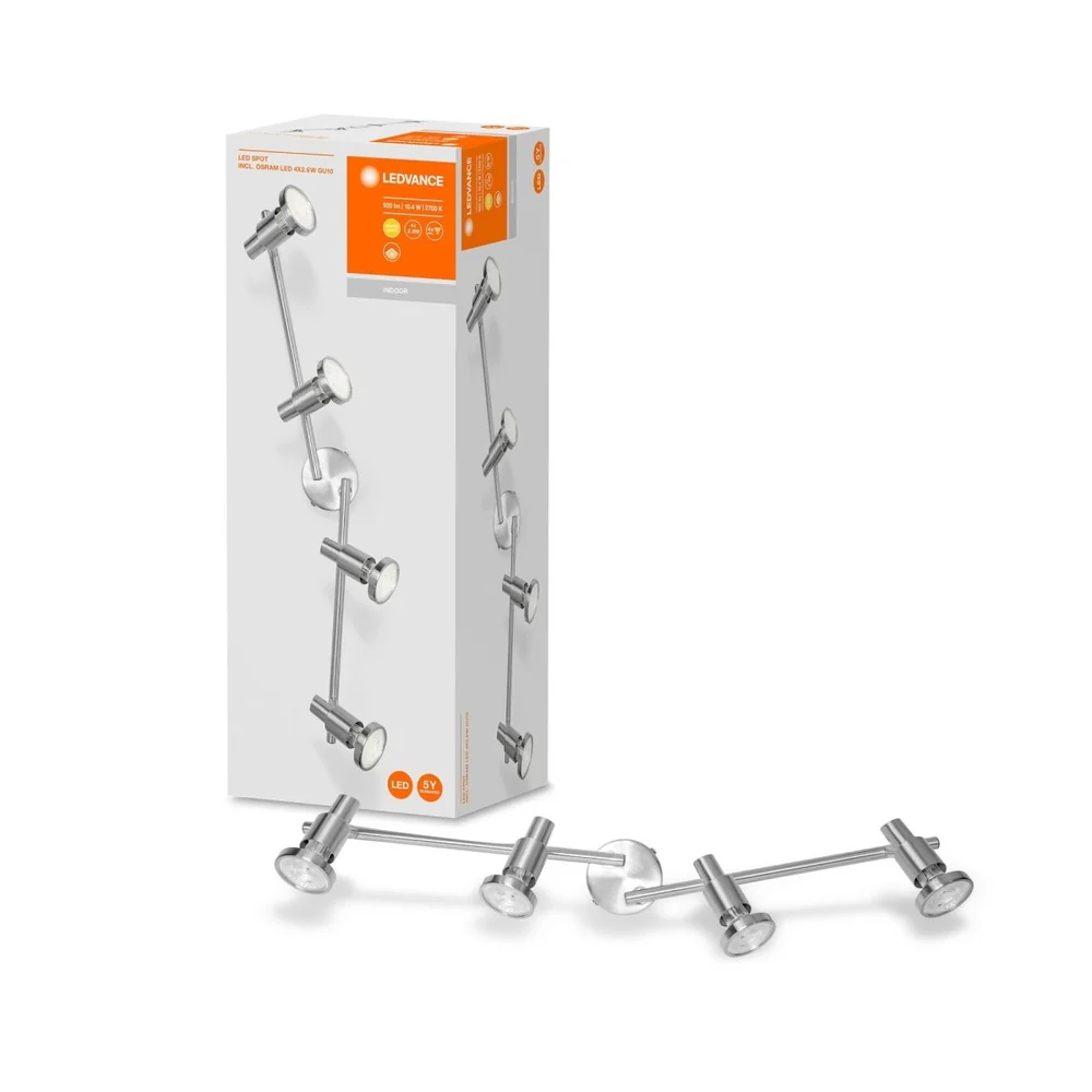 Lampa sufitowa LED SPOT GU10 6x2,6W, punktowa, srebrna, barwa ciepła - Image 4