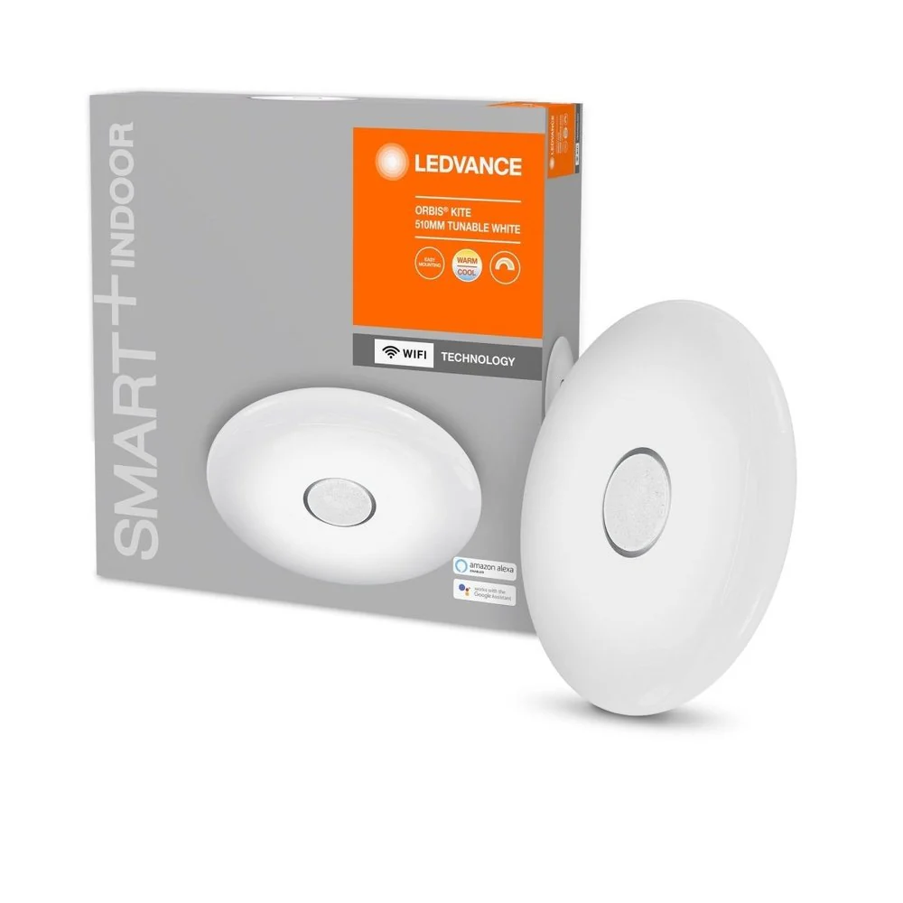 Lampa sufitowa LED WiFi ORBIS KITE WHITE TW 34W, inteligentna, okrągła, ściemnialna, regulowana biel, 510x510 mm - Image 4