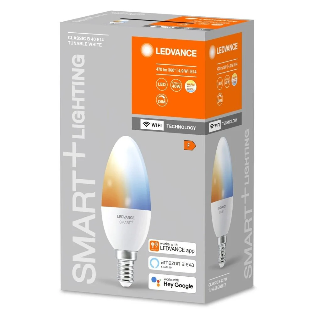 Inteligentna żarówka LED WiFi E14 5W 1 szt., świeczka, regulowana biel - Image 3