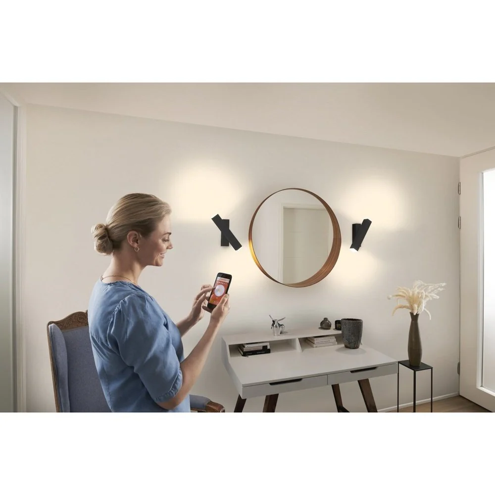 Kinkiet LED WiFi ORBIS WALL CROSS 12W, inteligentny, na zewnątrz, czarny korpus, ściemnialny, regulowana biel - Image 7
