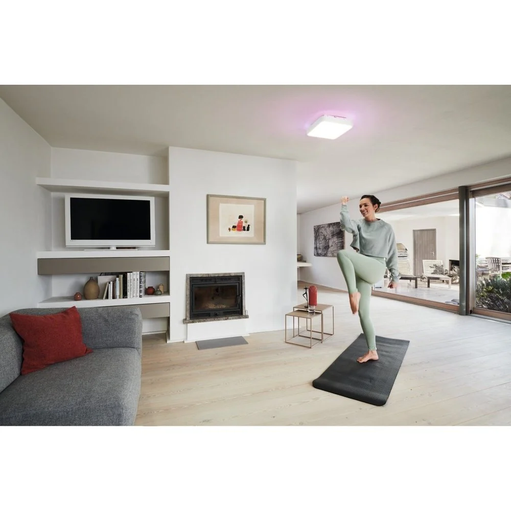 Lampa sufitowa LED WiFi ORBIS BACKLIGHT WHITE 28W, inteligentna, kwadratowa, RGB, regulowana biel, 350x350 mm - Image 6