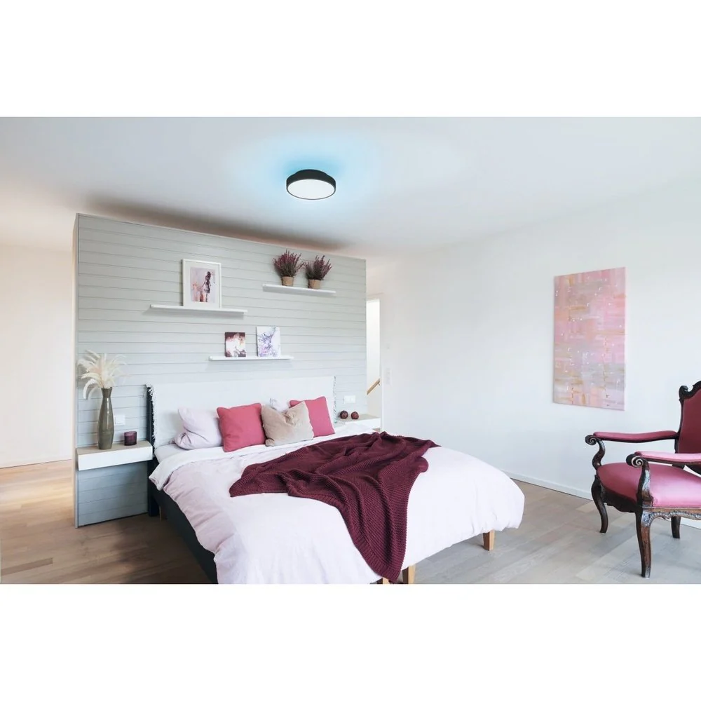 Lampa sufitowa LED WiFi ORBIS BACKLIGHT BLACK 28W, inteligentna, okrągła, RGB, regulowana biel, 350 mm - Image 5