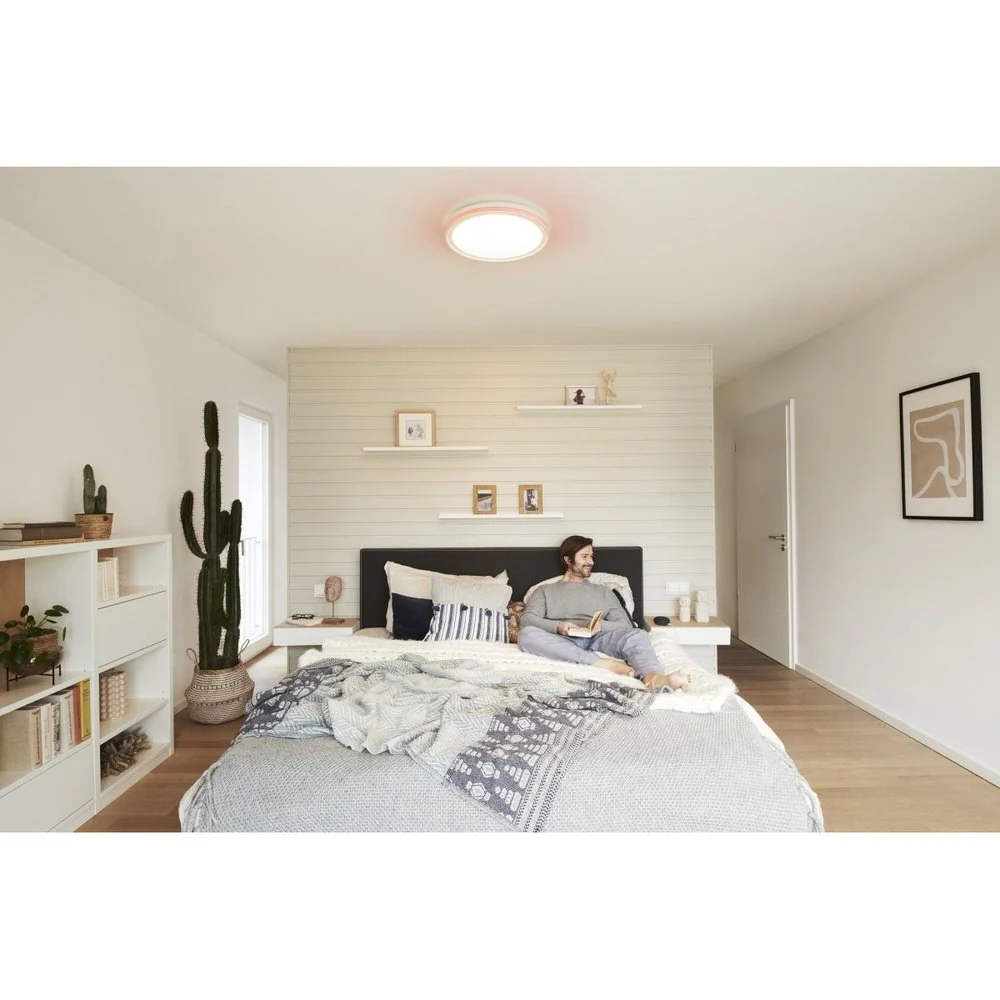 Lampa sufitowa LED WiFi ORBIS CIRCLE BLACK 28W, inteligentna, okrągła, RGB, regulowana biel, 460x460 mm - Image 6