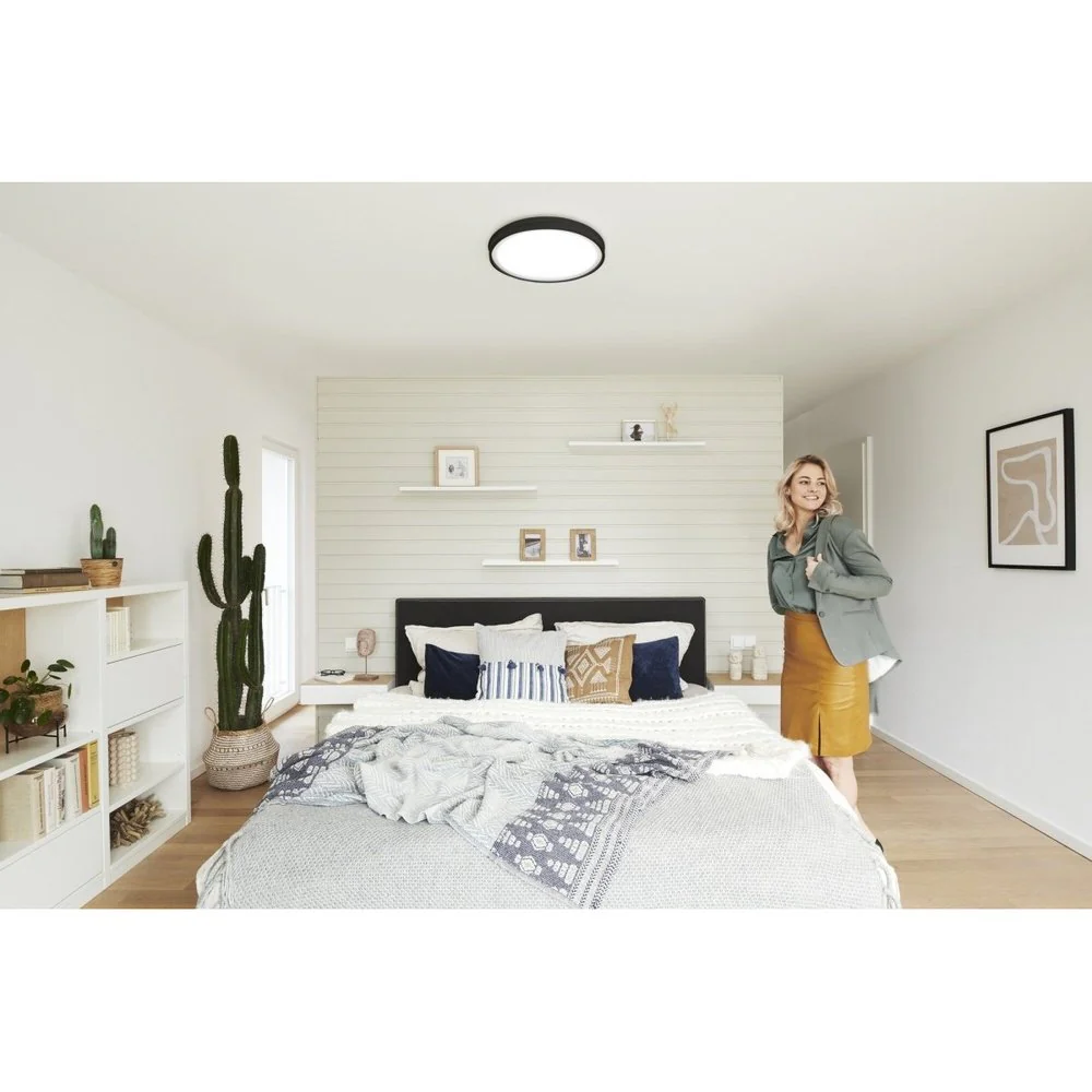 Lampa sufitowa LED WiFi ORBIS CIRCLE BLACK 28W, inteligentna, okrągła, RGB, regulowana biel, 460x460 mm - Image 8