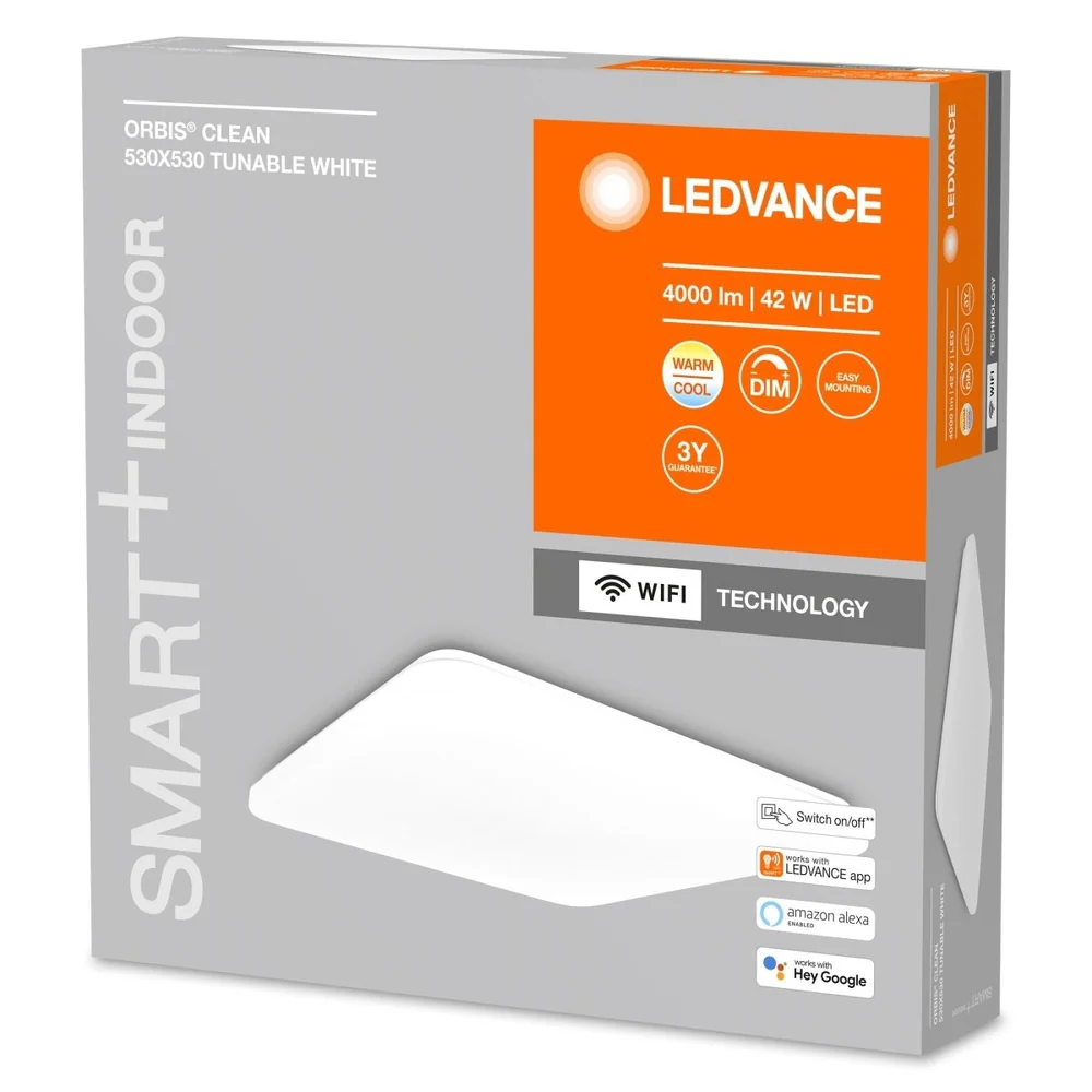 Lampa sufitowa LED WiFi ORBIS MAGNET WHITE 42W, inteligentna, kwadratowa, ściemnialna, regulowana biel, kolor obudowy biały, 450x450 mm - Image 3