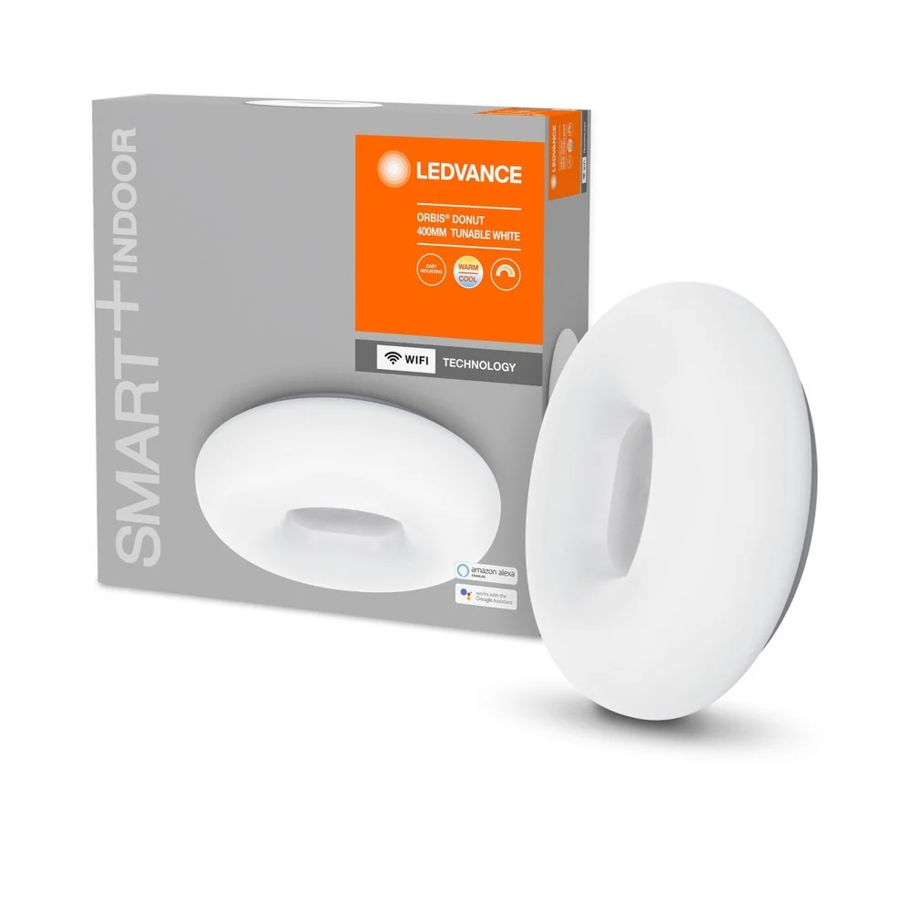 Lampa sufitowa LED WiFi ORBIS DONUT WHITE 26W, inteligentna, okrągła, regulowana biel, 400 mm - Image 4