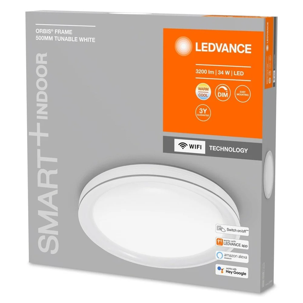 Lampa sufitowa LED WiFi ORBIS FRAME WHITE 34W, inteligentna, okrągła, regulowana biel, 500 mm - Image 3