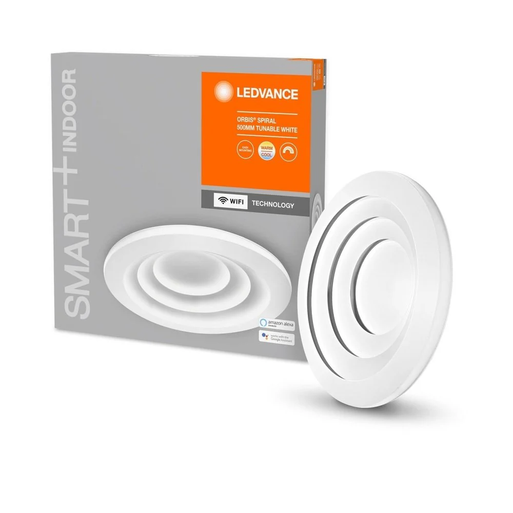 Lampa sufitowa LED WiFi ORBIS SPIRAL WHITE 40W, inteligentna, okrągła, regulowana biel, 500 mm - Image 4