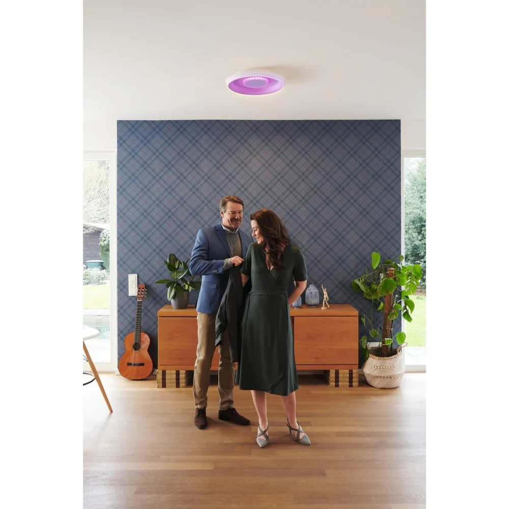 Lampa sufitowa LED WiFi ORBIS STEA 32W, inteligentna, okrągła, RGB, kolor obudowy biały, regulowana biel, 485x485 mm - Image 6