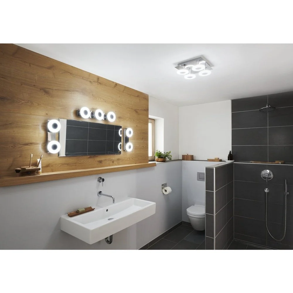 Lampa sufitowa LED WiFi ORBIS WALL WAVE 26W, inteligentna, do łazienki, kwadratowa, 4 źródła LED, IP44, regulowana biel, 300x300 mm - Image 5