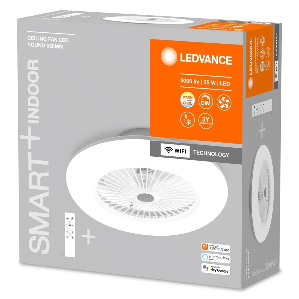 Lampa sufitowa LED WiFi CEILING FAN 74W, inteligentna, z wiatrakiem, regulowana biel, 550 mm - Image 3