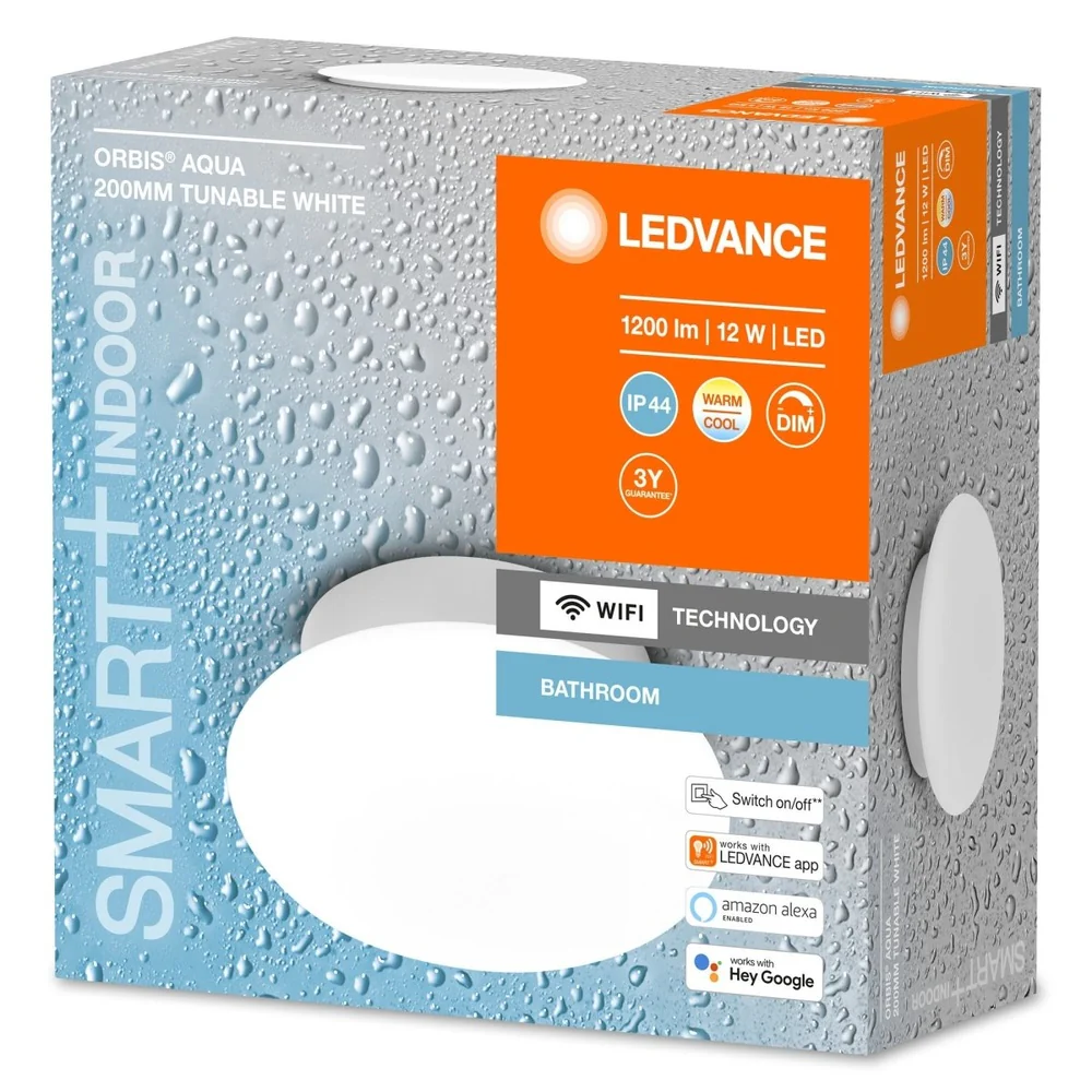 Lampa sufitowa LED WiFi ORBIS WALL AQUA ROUND 12W, inteligentna, do łazienki, okrągła, IP44, regulowana biel, 200 mm - Image 3
