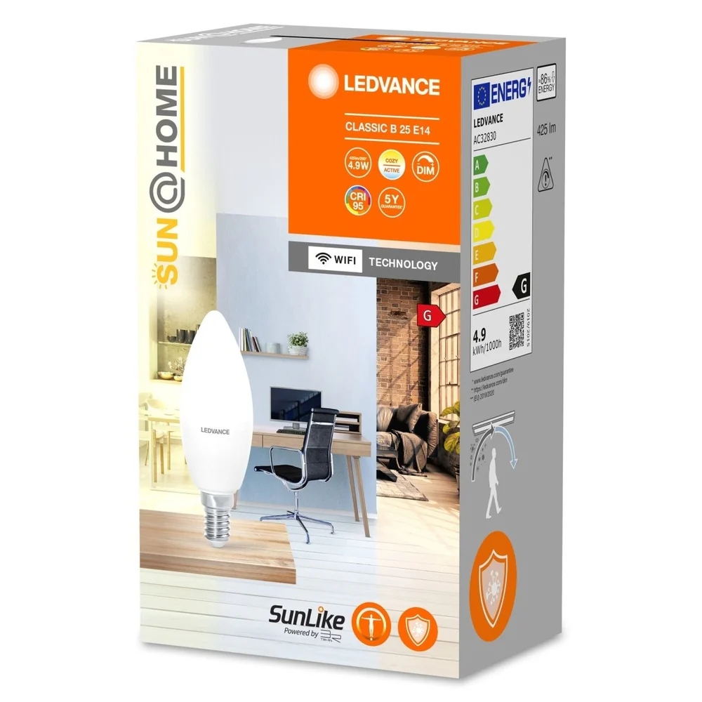 Inteligentna żarówka LED WiFi E14 4,5W CLASSIC  1 szt., regulowana biel - Image 3
