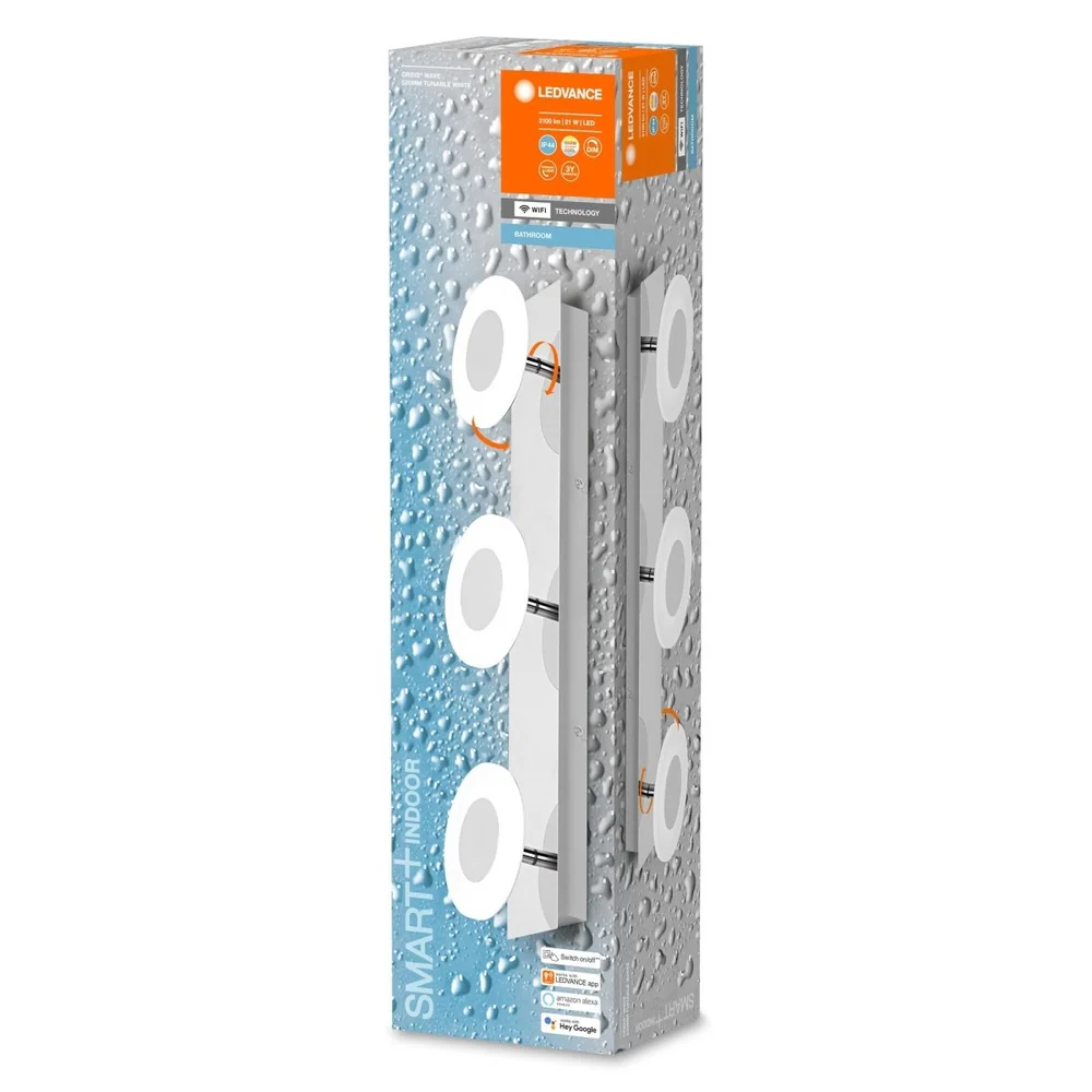 Lampa LED WiFi ORBIS WALL WAVE 21W, inteligentna, do łazienki, ściemnialna, IP44, regulowana biel, 52 cm - Image 3