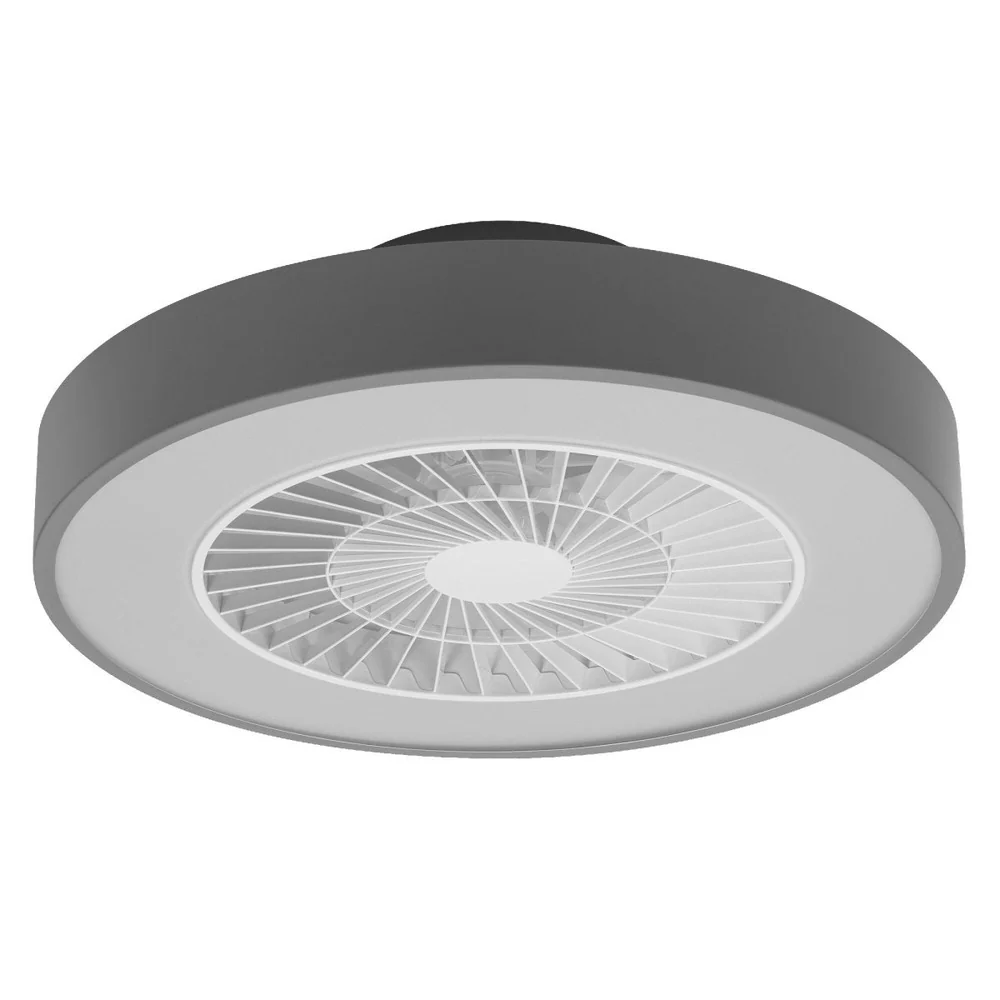 Lampa sufitowa LED WiFi CEILING FAN CYLINDER + RC 76W, inteligentna, z wentylatorem, okrągła, szara obudowa, 550 mm - Image 2