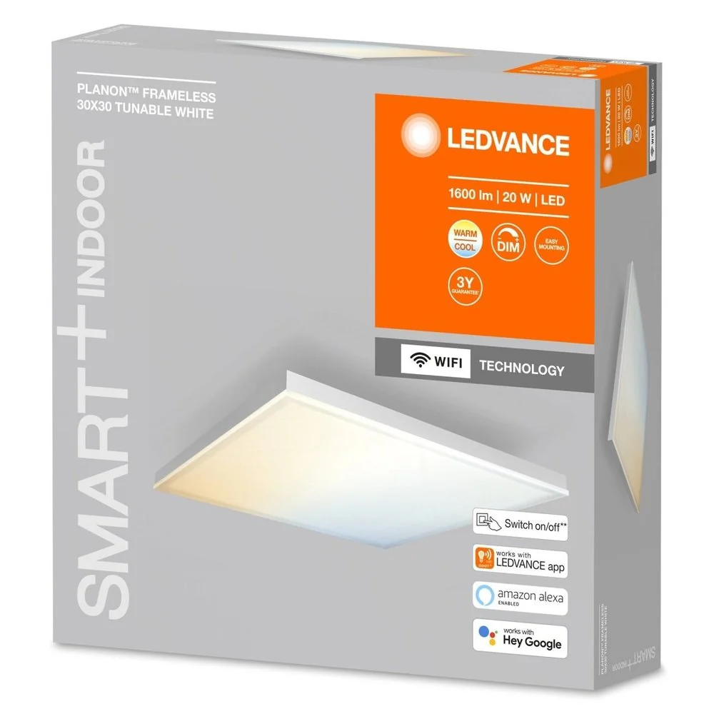 Panel LED WiFi PLANON FRAMELESS TW 20W, inteligentny, kwadratowy, ściemnialny, regulowana biel 300x300 mm - Image 3