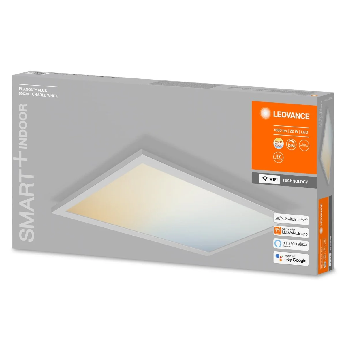Panel LED WiFi Planon Plus 23W, inteligentny, prostokątny, ściemnialny, regulowana biel, 600x300 mm - Image 3