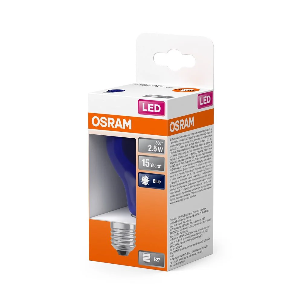 Kolorowa Lampa LED klasyczny krztałt Nieb. E27 2,5W 9000K 10 - Image 3