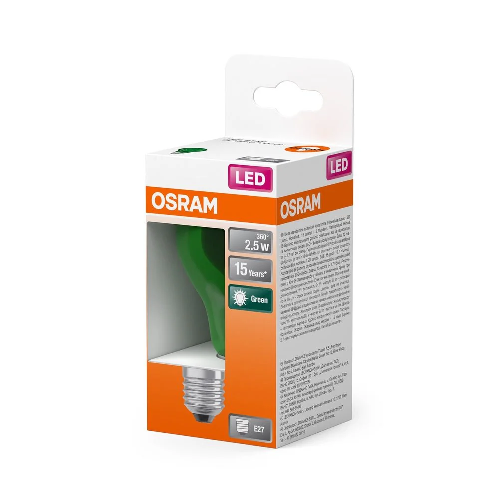 Kolorowa Lampa LED klasyczny krztałt Ziel. E27 2,5W 7500K - Image 3