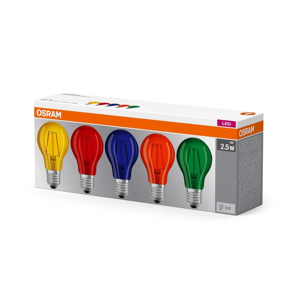 5 x kolorowa Lampa LED w kształcie klasycznej żarówki - Image 2