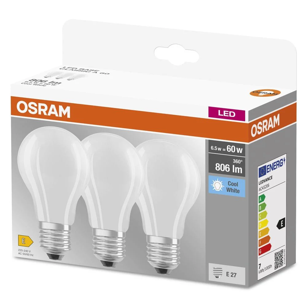 3 x lampa LED E27 6,5W 4000K 806lm Neutralna Barwa - Image 3