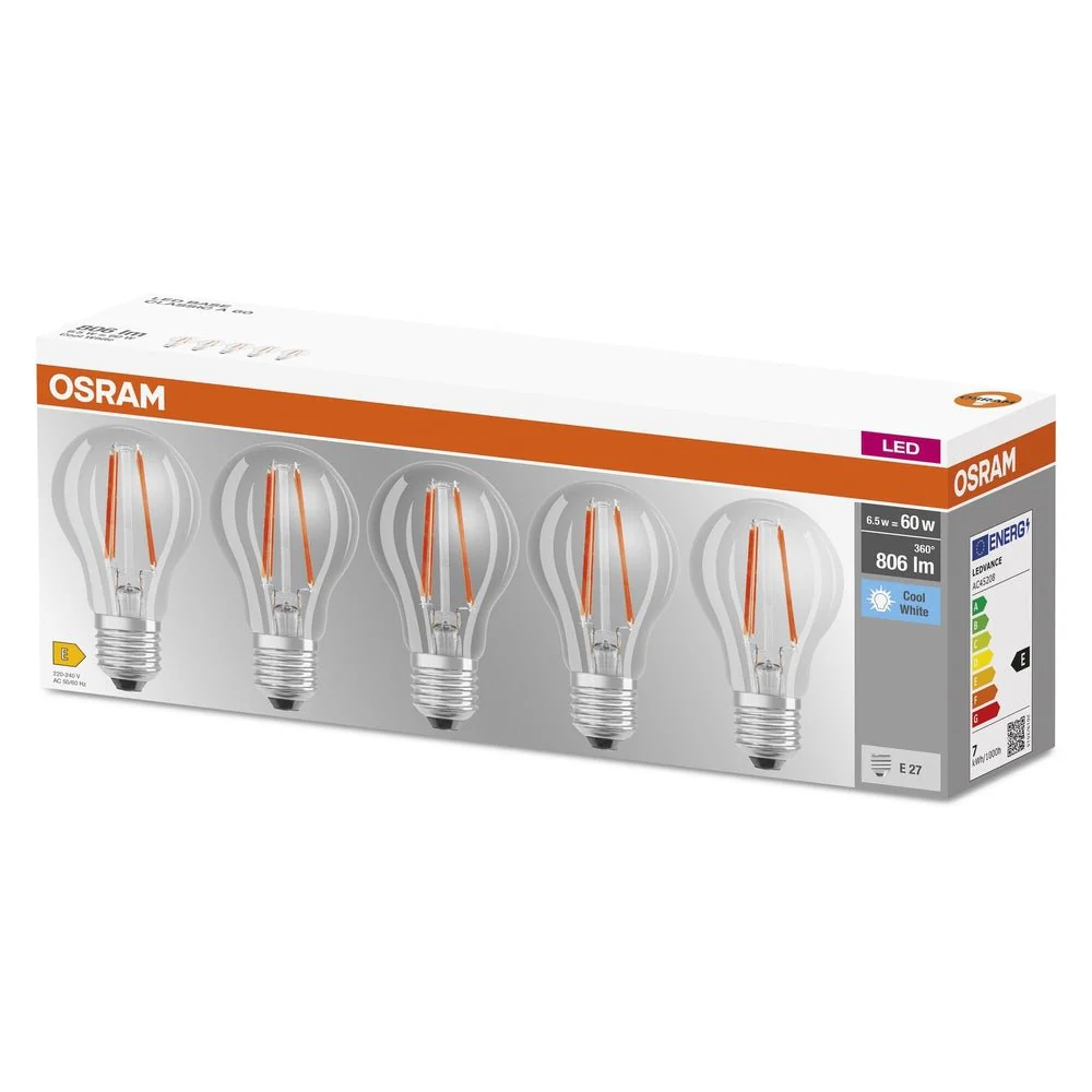 5 x lampa LED E27 6,5W 4000K 806lm Neutralny Klasyczny Styl - Image 3