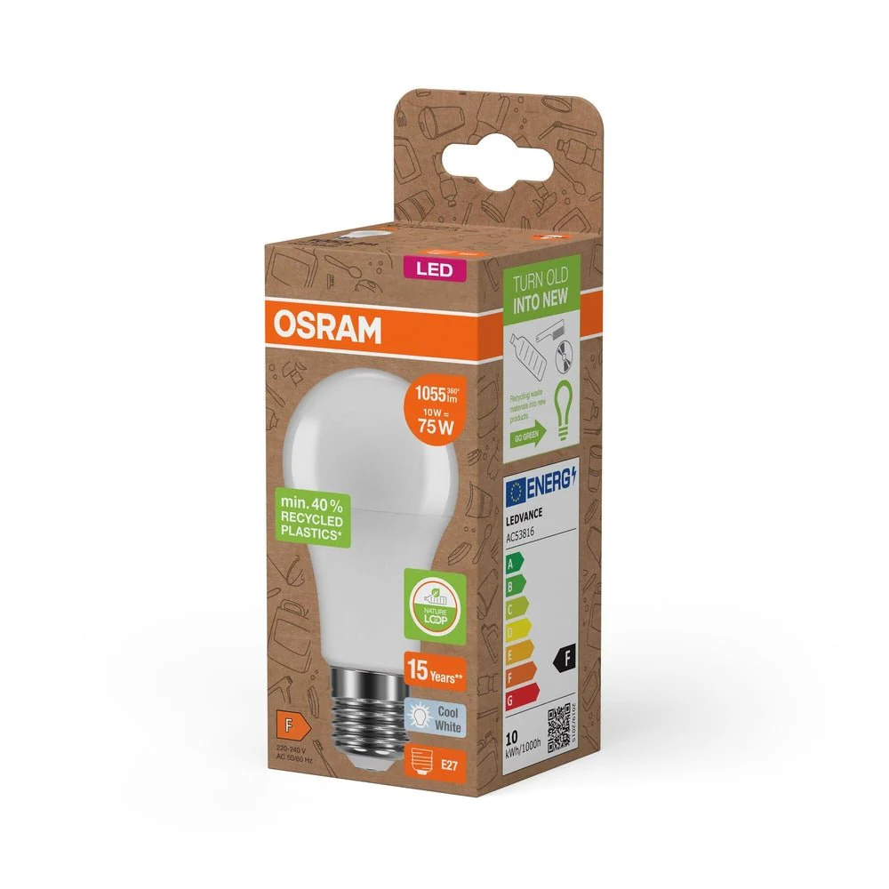 Lampa LED Klasyczna żarówka A z recyklingu E27 10W 4000K - Image 3