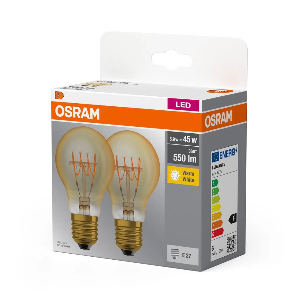2 x lampa LED klasyczny krztałt E27 5,9 W 2700 K 550lm - Image 3