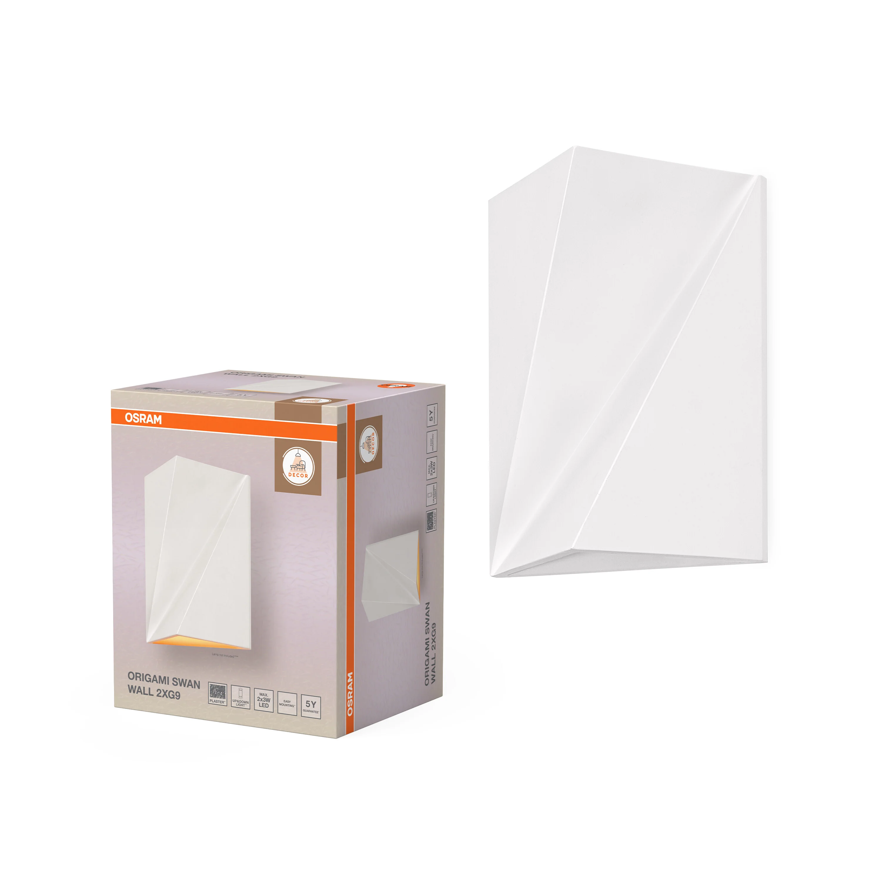 Lampa LED OSRAM Decor Origami Swan Wall 2XG9 biały - Image 5