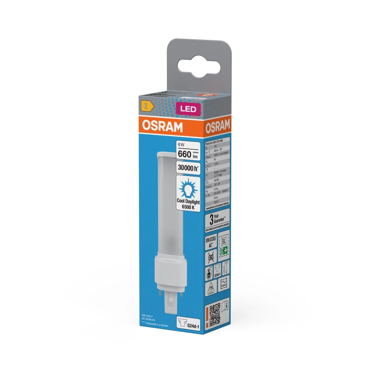 Lampa LED OSRAM DULUX LED D13 EM & AC MAINS 6W 865 G24D-1  - Image 2