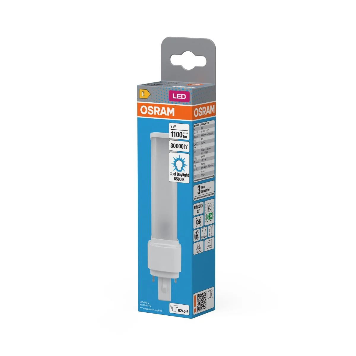 Lampa LED OSRAM DULUX LED D26 EM & AC MAINS 9W 865 G24D-3 - Image 2