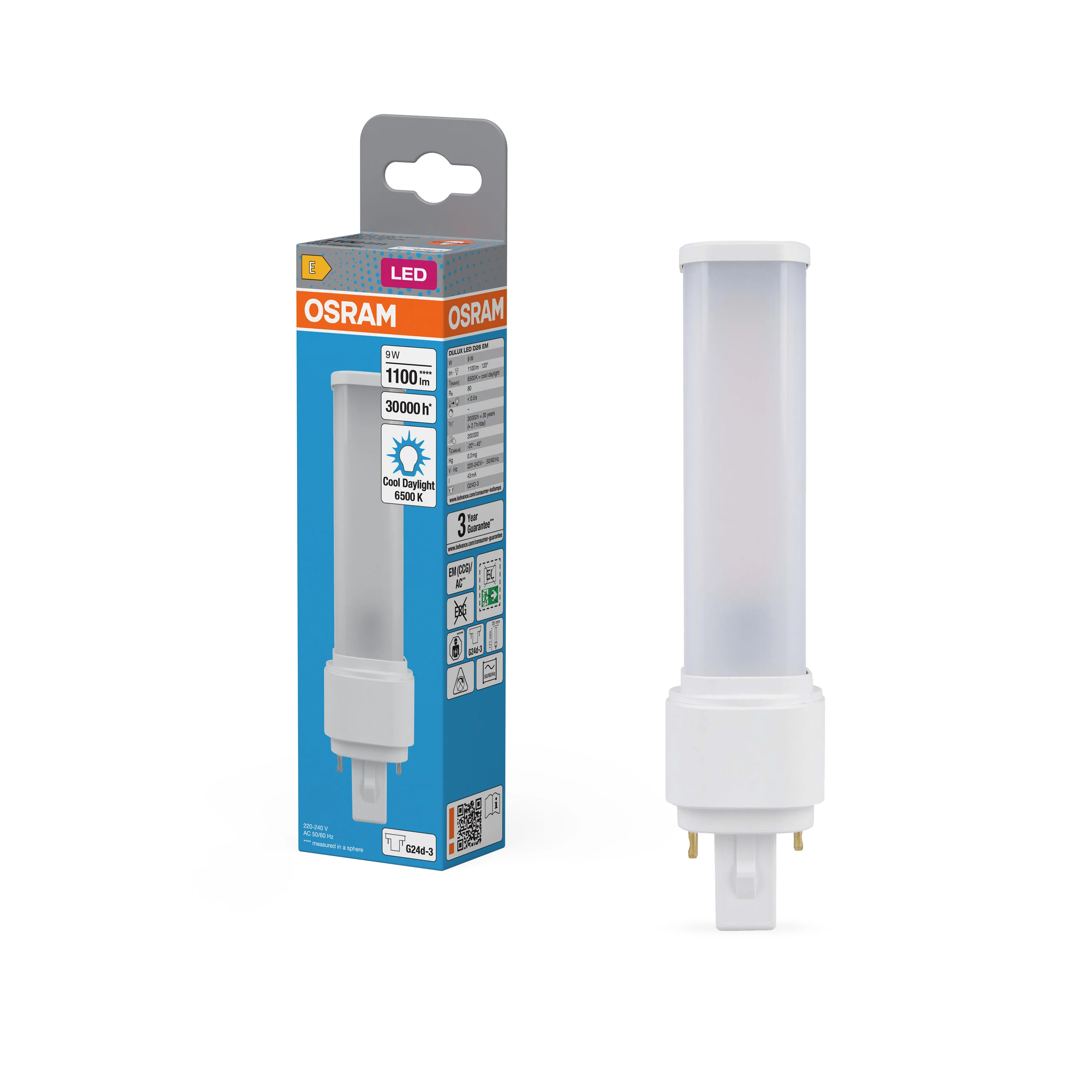 Lampa LED OSRAM DULUX LED D26 EM & AC MAINS 9W 865 G24D-3 - Image 4