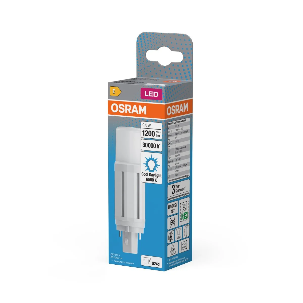 Lampa LED OSRAM DULUX LED D26 VT EM & AC MAINS 9.5W 865 G24D - Image 2