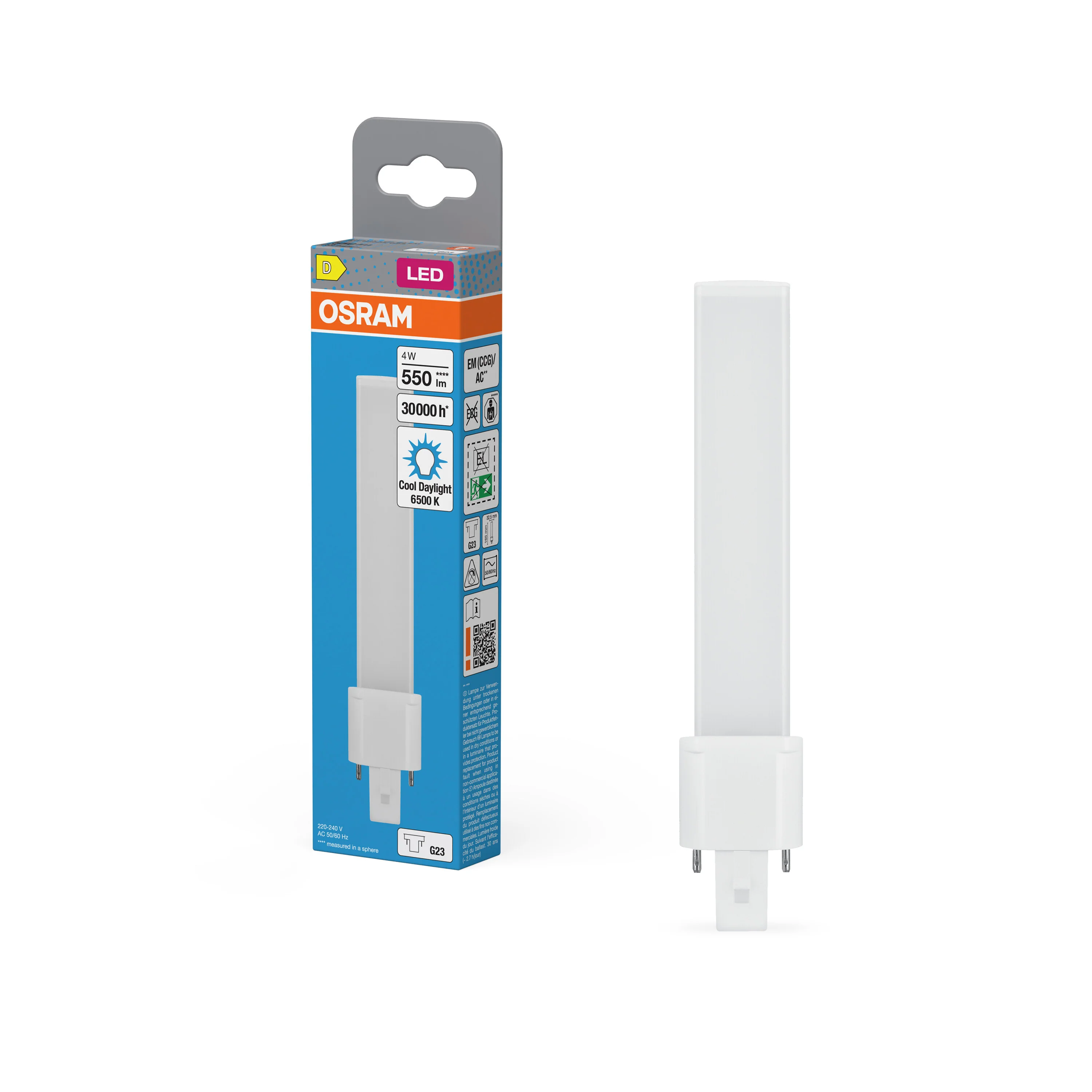 Lampa LED OSRAM DULUX LED S9 EM & AC MAINS 4W 865 G23 - Image 4