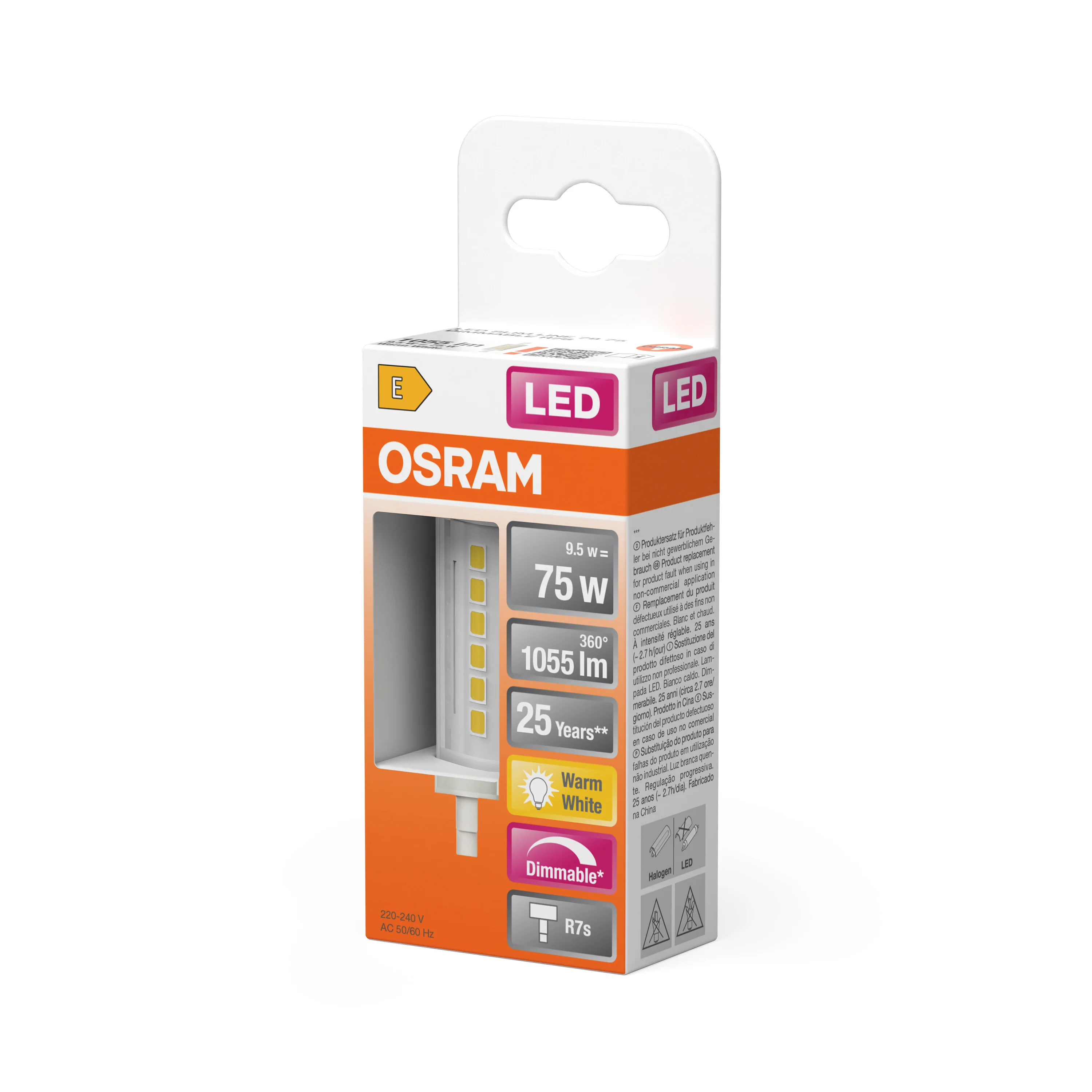 Lampa LED OSRAM LED Slim Line 78 75 300° DIM 9.5W 827 Clear R7s - Image 5